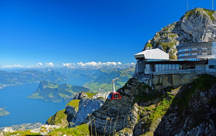 Seilbahn-Ansatz auf den Gipfel des Pilatus von Luzern, S